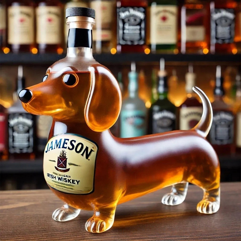 Dachshund Whiskey Lead Free Glass Bottle-Storyflask