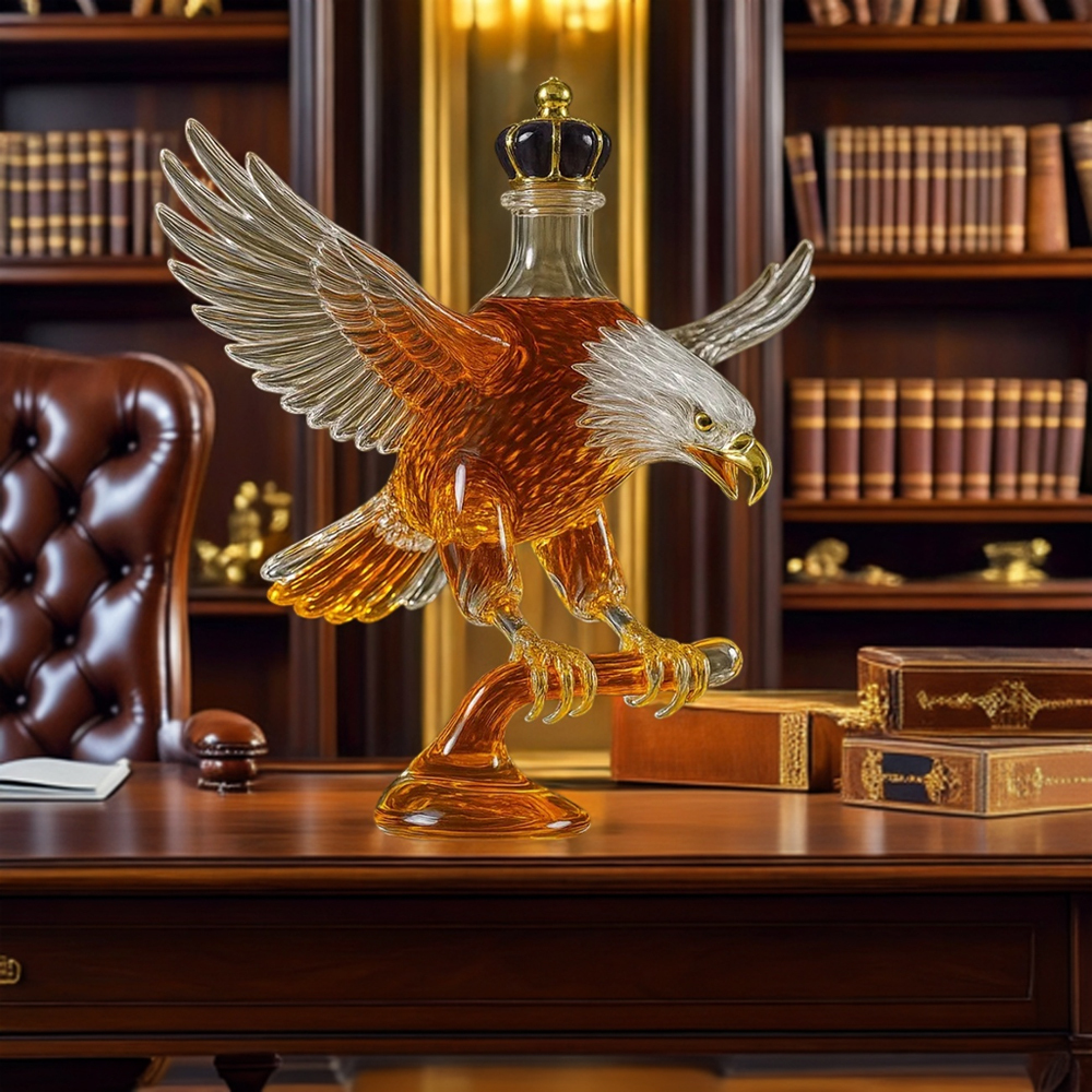 Bald Eagle Shape Glass Whiskey Bottle-Storyflask