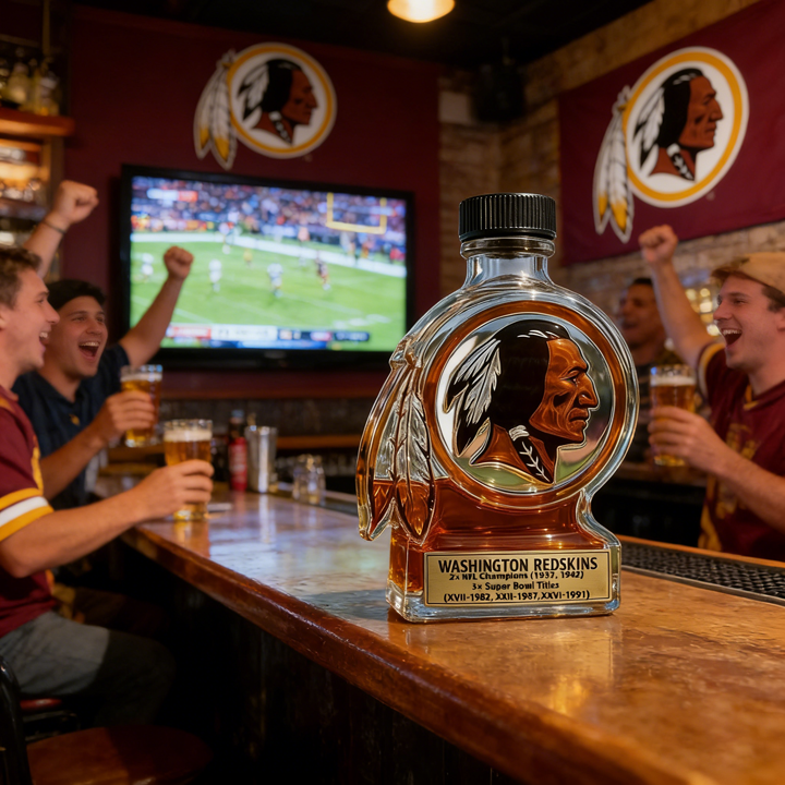 Washington Redskins Whiskey Bottle - 2x NFL & 3x Super Bowl Champions Commemorative Collectible