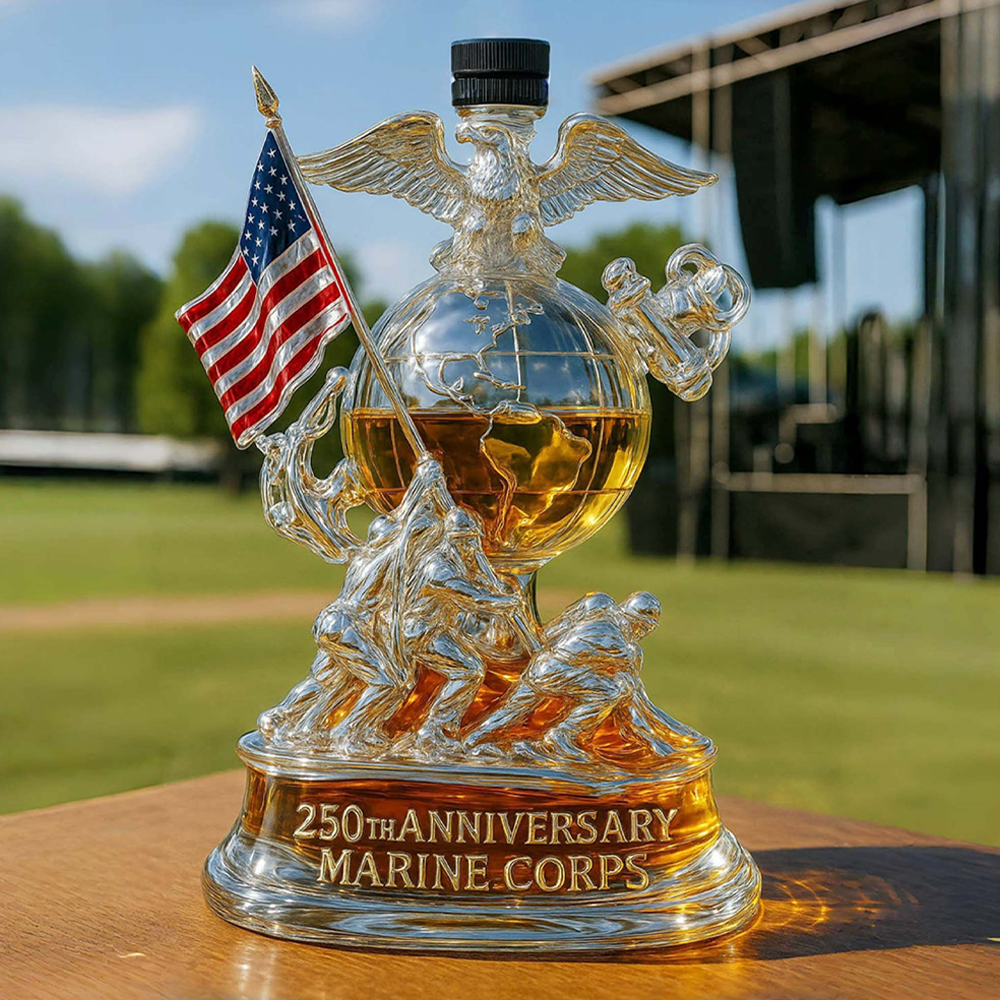 250th Anniversary Marine Corps Commemorative Whiskey Bottle-Storyflask