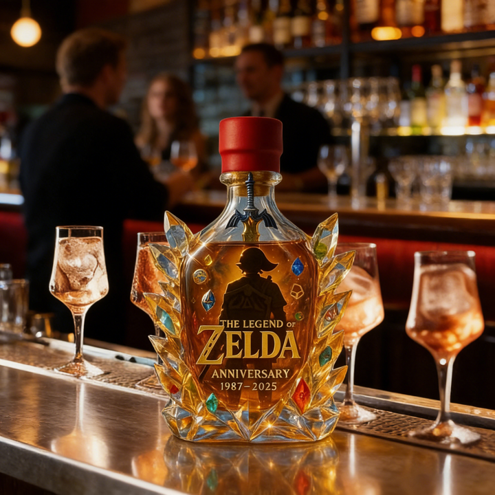 The Dazzling Legend Of Zelda 38th Anniversary 1987-2025 Whisky Bottle - A Masterpiece in Crystal & Spirit-Storyflask