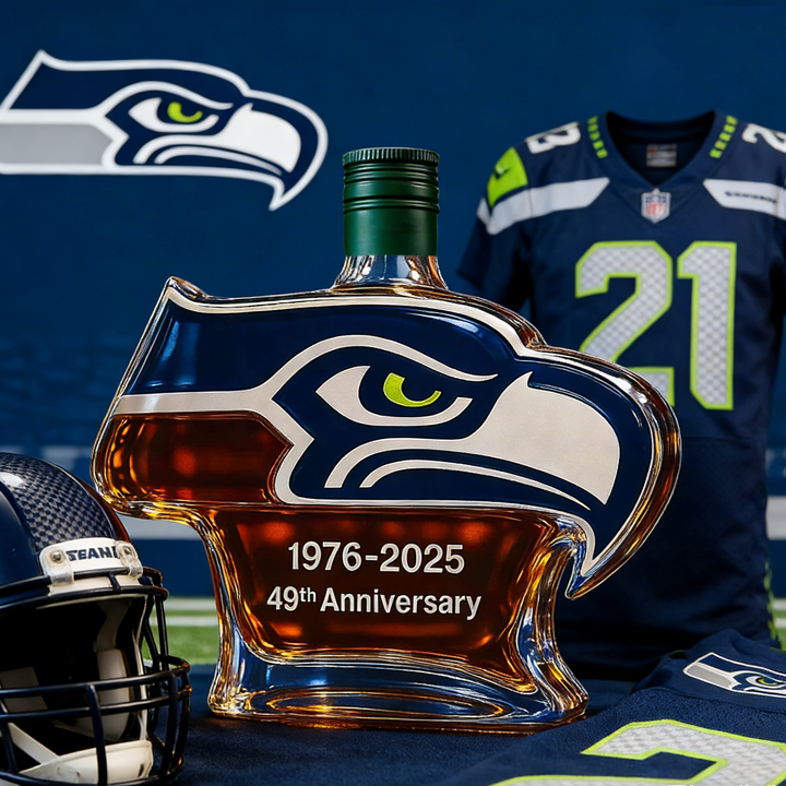 Seattle Seahawks 49th Anniversary Whiskey Bottle - The Ultimate Collectible for The Devoted Seahawks Fan