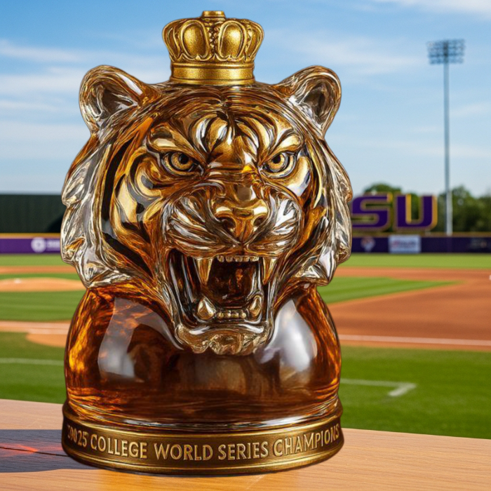 🥃🐯HOT LSU Tigers Champion Whiskey Bottle-Storyflask