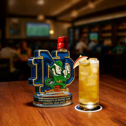 University Of Notre Dame Fighting Irish Whiskey Bottle - Nd Monogram Collectible Glass Decanter