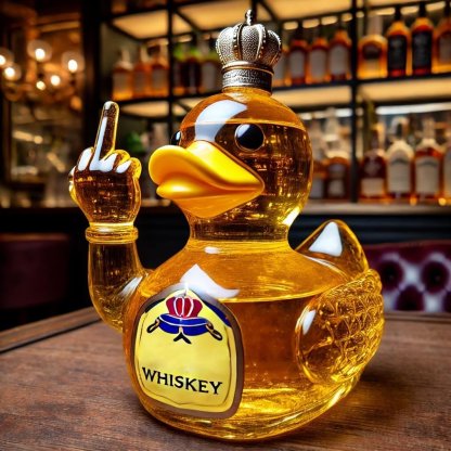 Funny Middle Finger Whiskey Duck Bottle-Storyflask