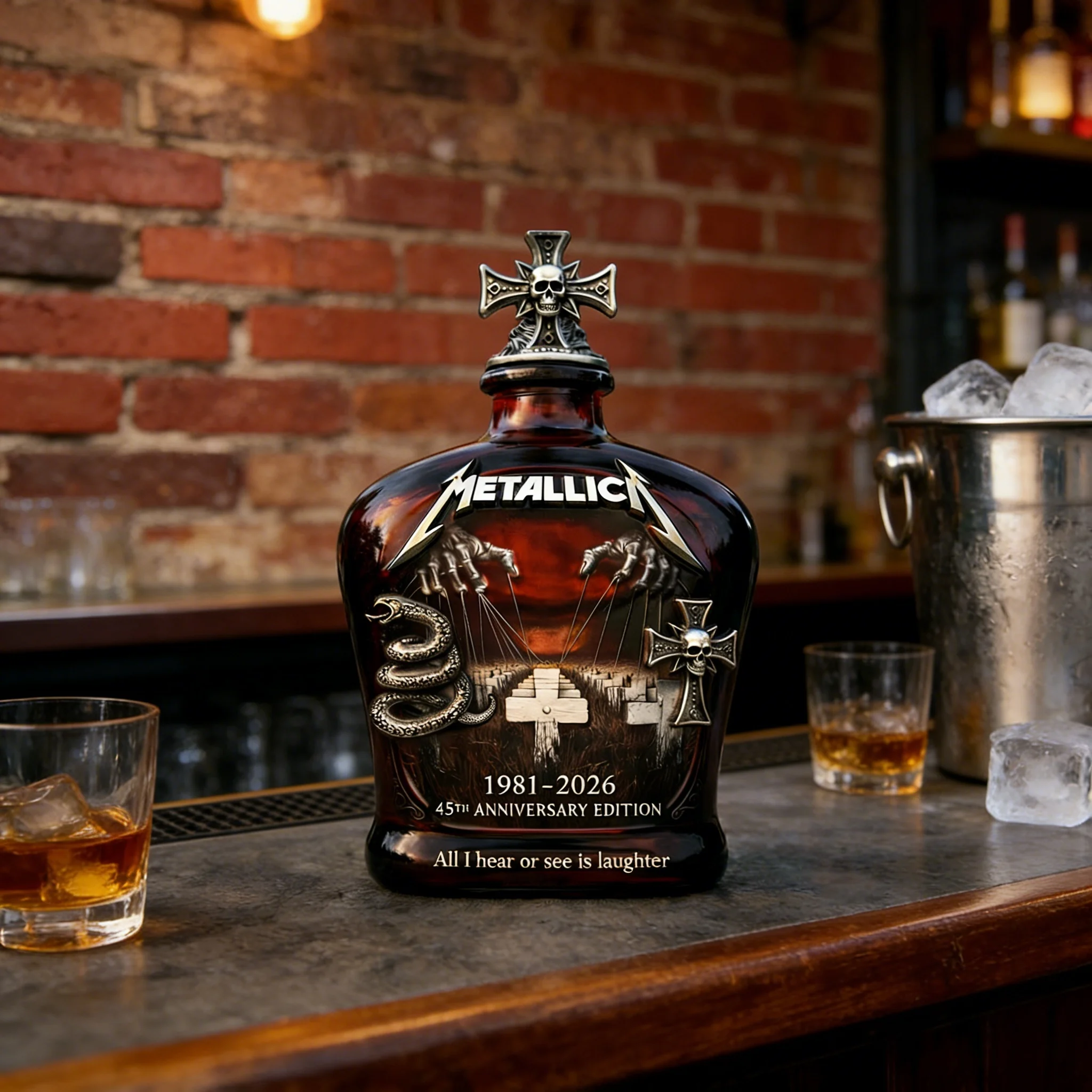 🔥Last Day 50% OFF -🥂The Metal Gods 1981-2026 45th Anniversary Whisky Bottle