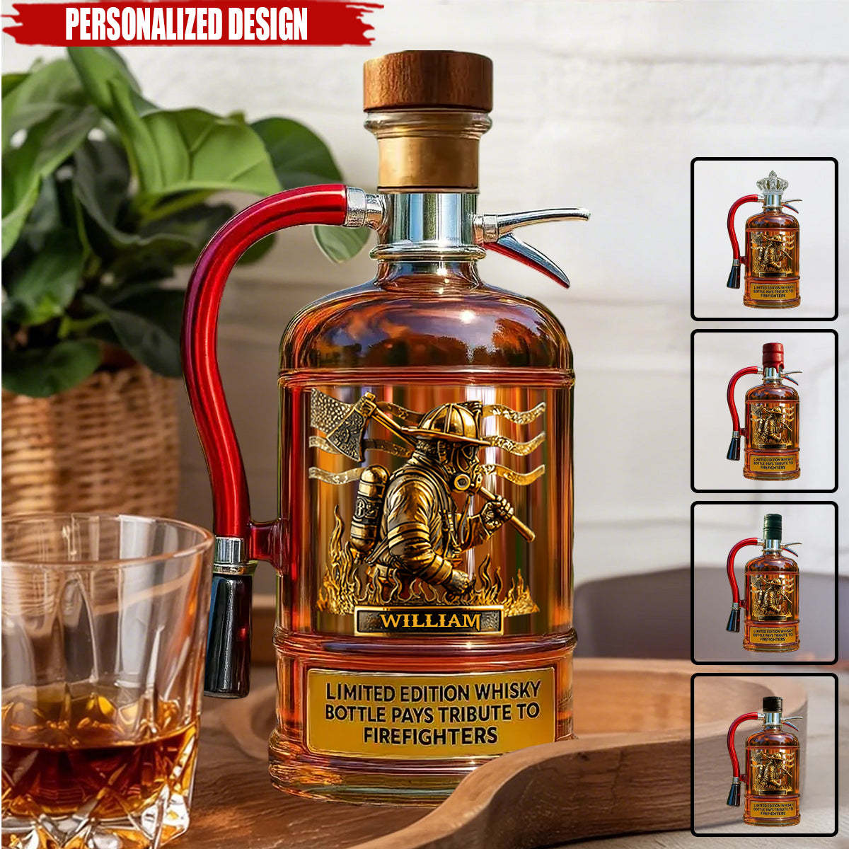 Personalized Firefighter Tribute Limited Edition Whiskey Bottle-Storyflask