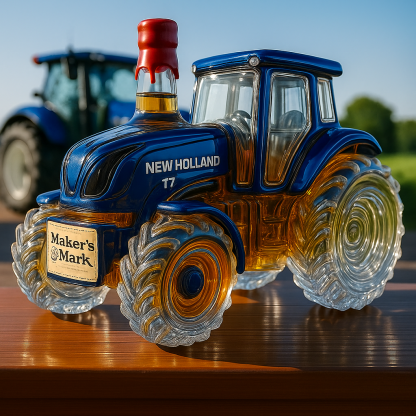 Classic New Holland T7 Series Tractor Whiskey Bottle-Storyflask
