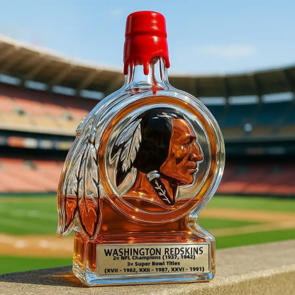 Washington Redskins Whiskey Bottle - 2x NFL & 3x Super Bowl Champions Commemorative Collectible