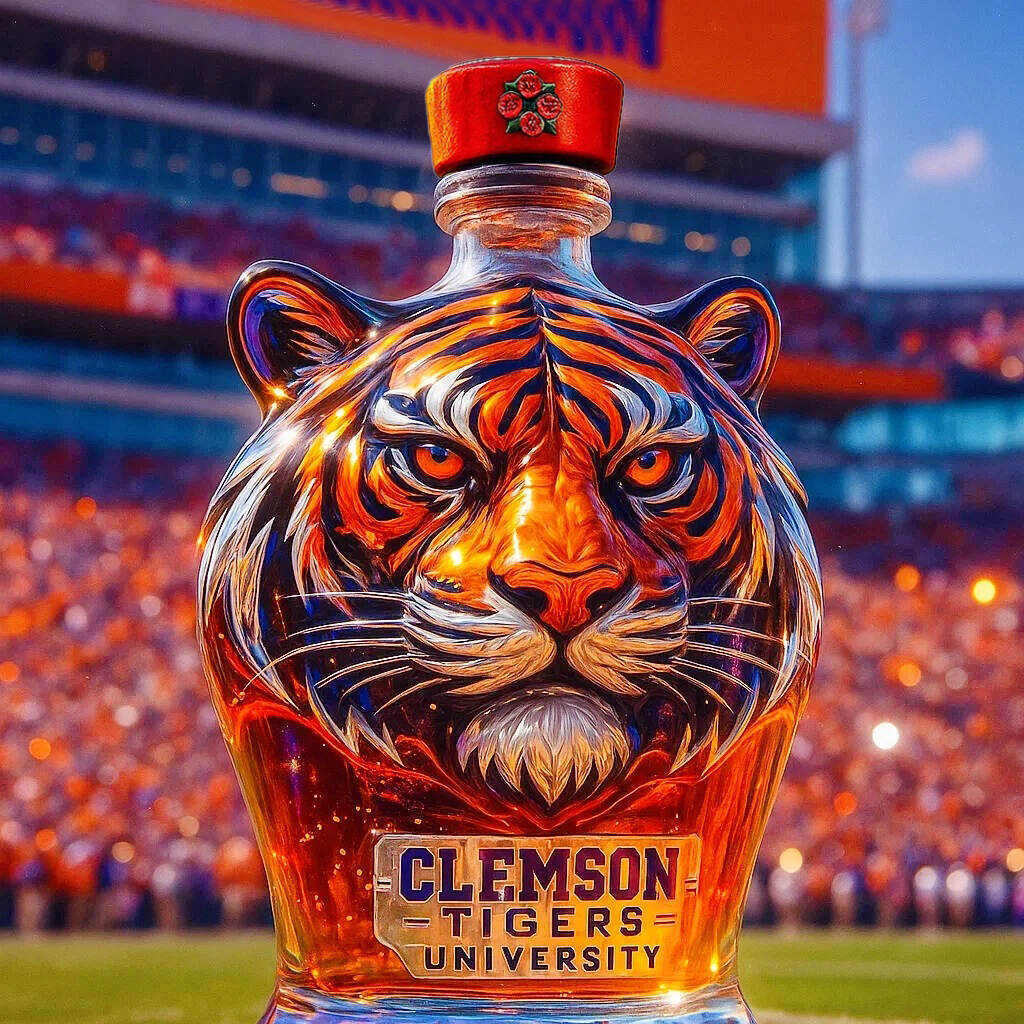 Clemson Tigers Whiskey Bottle-Storyflask