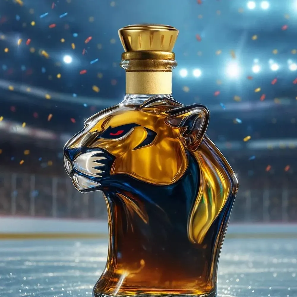 🐆🏒Celebrate the Florida Panthers winning the 2025 NHL Stanley Cup Championship Whisky Bottle🍺-Storyflask
