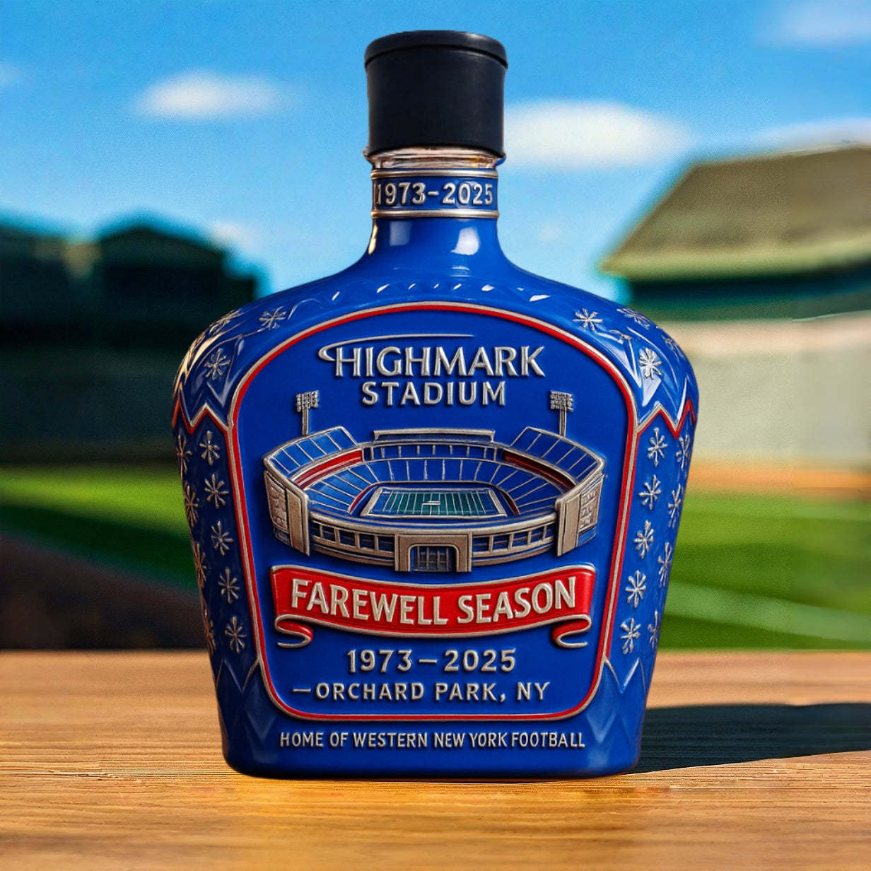 Highmark Stadium Farewell Season Whiskey Bottle-Storyflask