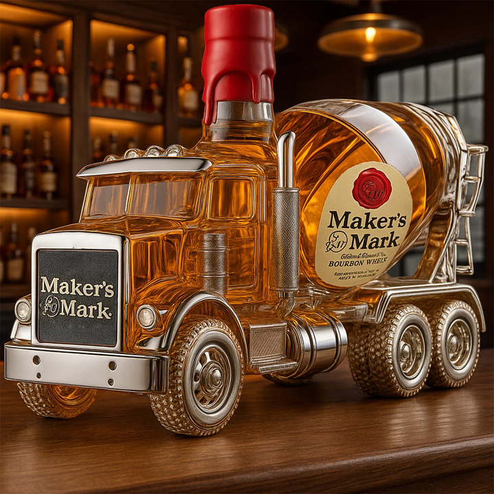 Cement Mixer Truck Whiskey Bottle -  Creative Leak-Proof Empty Wine Carafe Liquor Dispenser