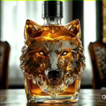 2026 Wolf Unique Animal Glass Whiskey Bottle-Storyflask