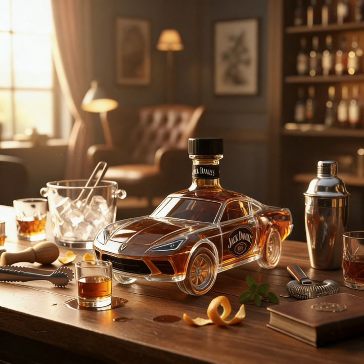 Chevrolet Corvette C8 Whiskey Bottle - Unique Automotive Design Glass Decanter