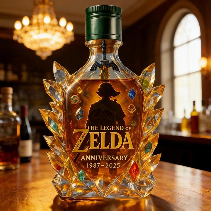 The Dazzling Legend Of Zelda 38th Anniversary 1987-2025 Whisky Bottle - A Masterpiece in Crystal & Spirit-Storyflask