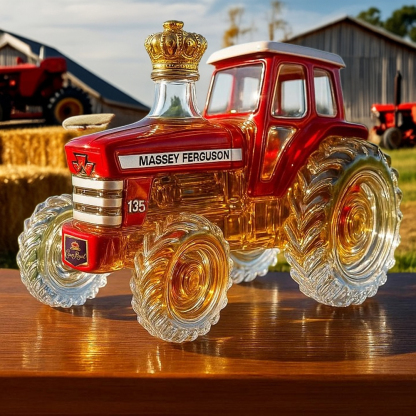 Tractor Shaped Glass Whiskey Bottle-Storyflask