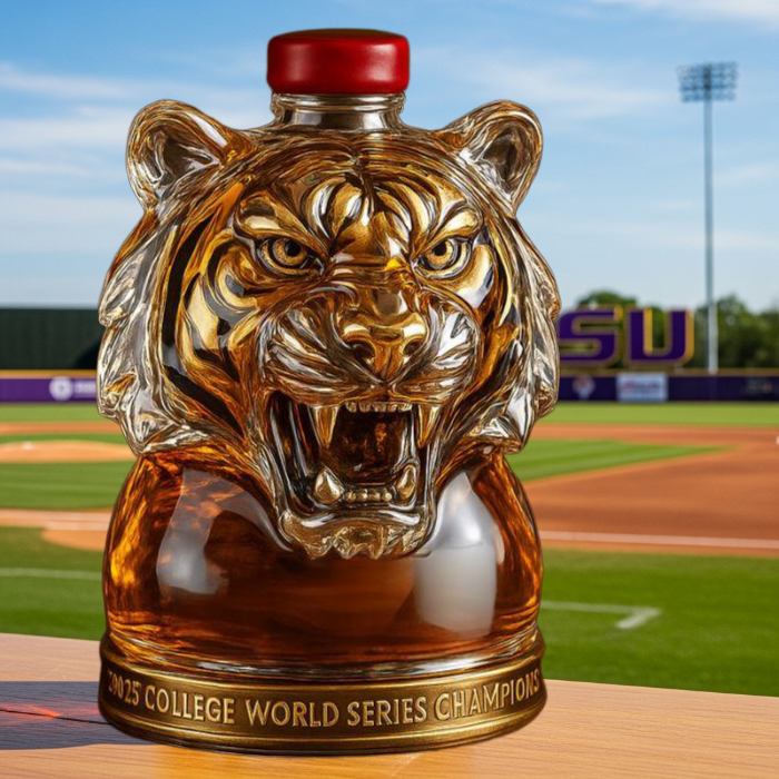 🥃🐯HOT LSU Tigers Champion Whiskey Bottle-Storyflask