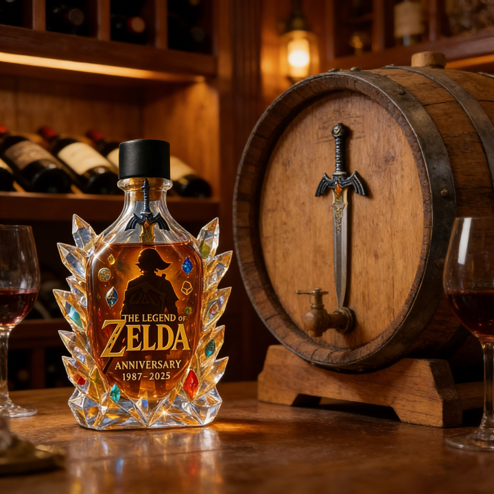 The Dazzling Legend Of Zelda 38th Anniversary 1987-2025 Whisky Bottle - A Masterpiece in Crystal & Spirit-Storyflask