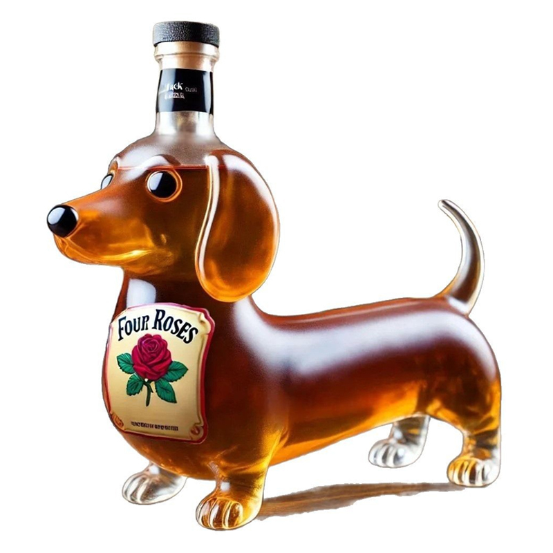 Dachshund Whiskey Lead Free Glass Bottle-Storyflask