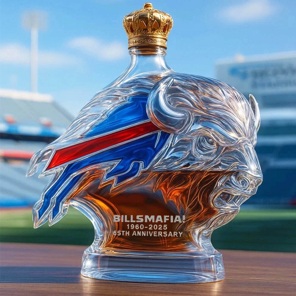 Buffalo Bills 65th Anniversary Whiskey Bottle-Storyflask