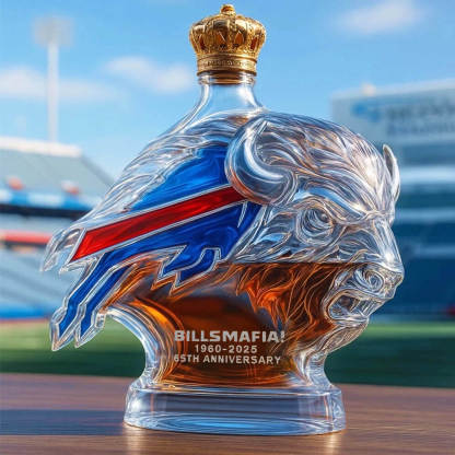 Buffalo Bills 65th Anniversary Whiskey Bottle-Storyflask