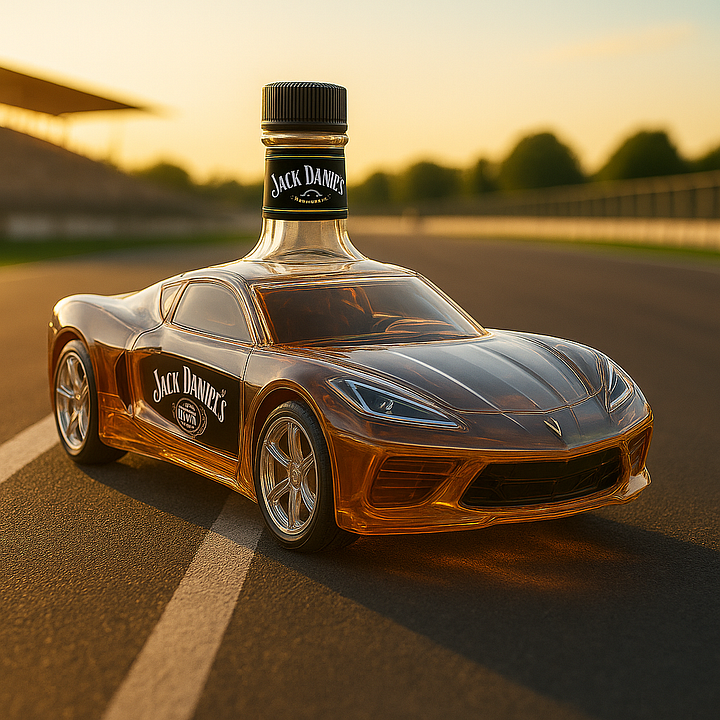 Chevrolet Corvette C8 Whiskey Bottle - Unique Automotive Design Glass Decanter