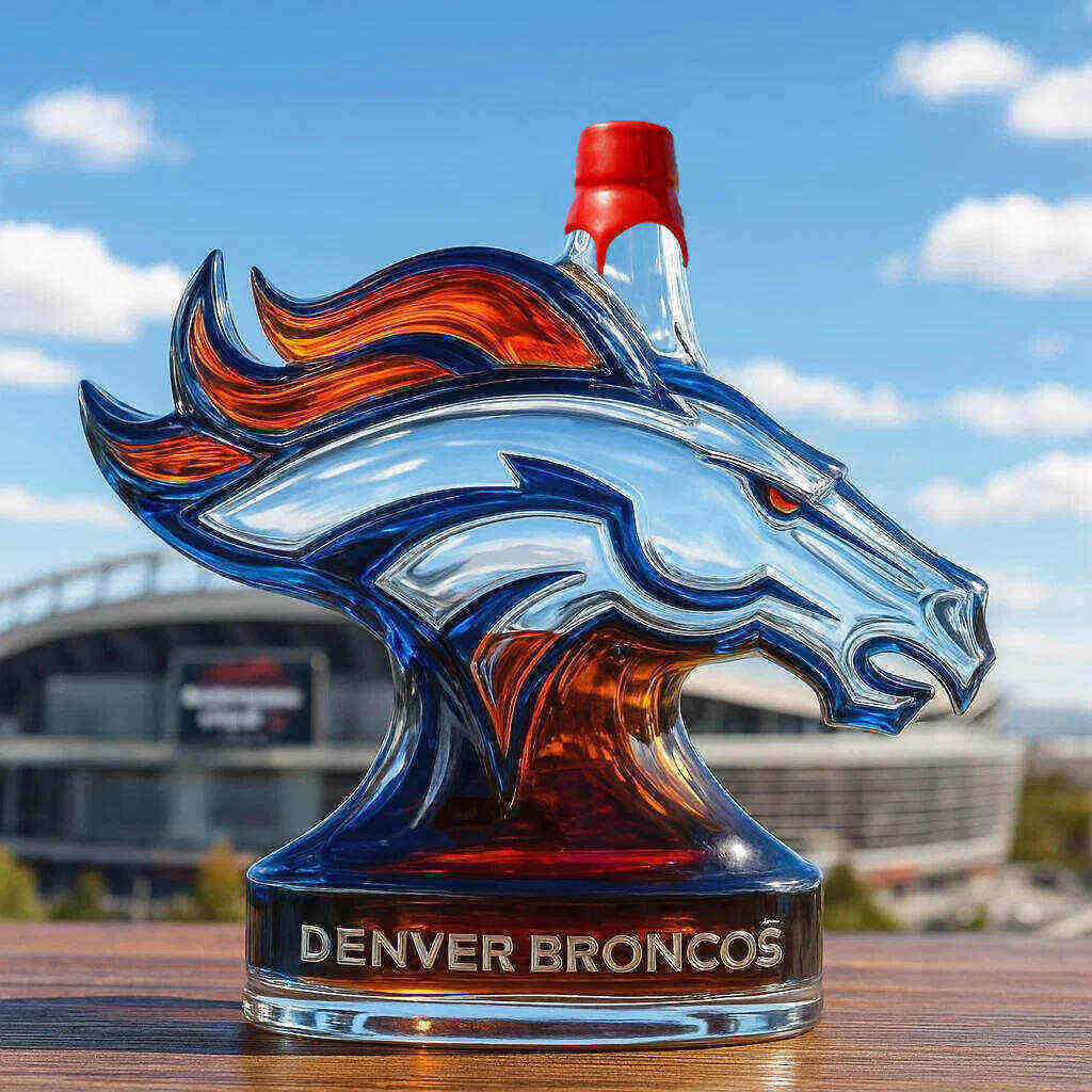 Denver Broncos whiskey bottle-Storyflask