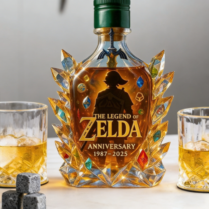 The Dazzling Legend Of Zelda 38th Anniversary 1987-2025 Whisky Bottle - A Masterpiece in Crystal & Spirit-Storyflask