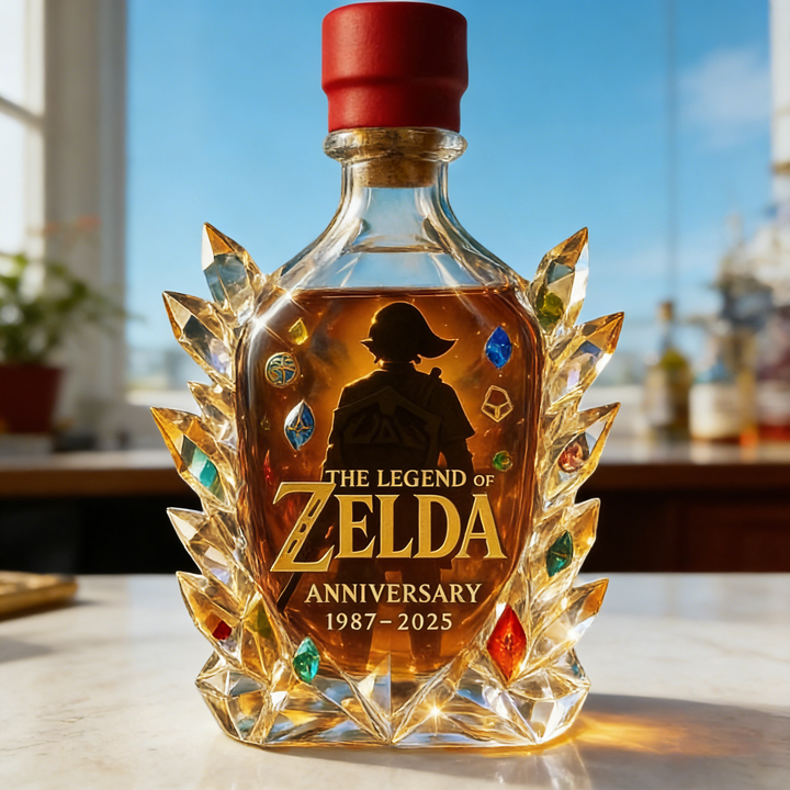 The Dazzling Legend Of Zelda 38th Anniversary 1987-2025 Whisky Bottle - A Masterpiece in Crystal & Spirit-Storyflask