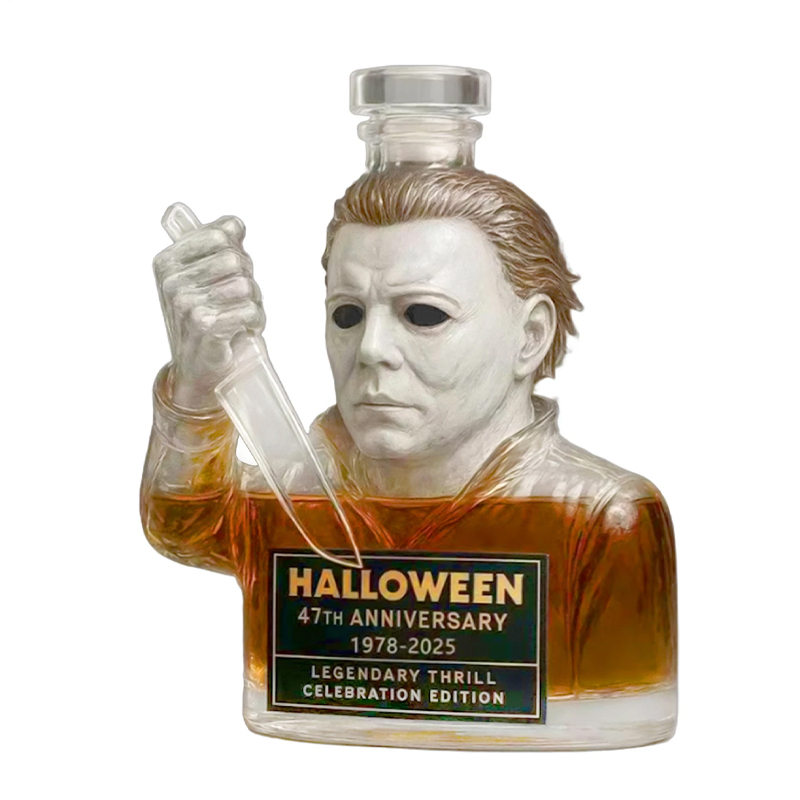 Halloween Michael Myers 47th Anniversary Casual Whiskey Lead-Free Glass Bottle 1978-2025-Storyflask
