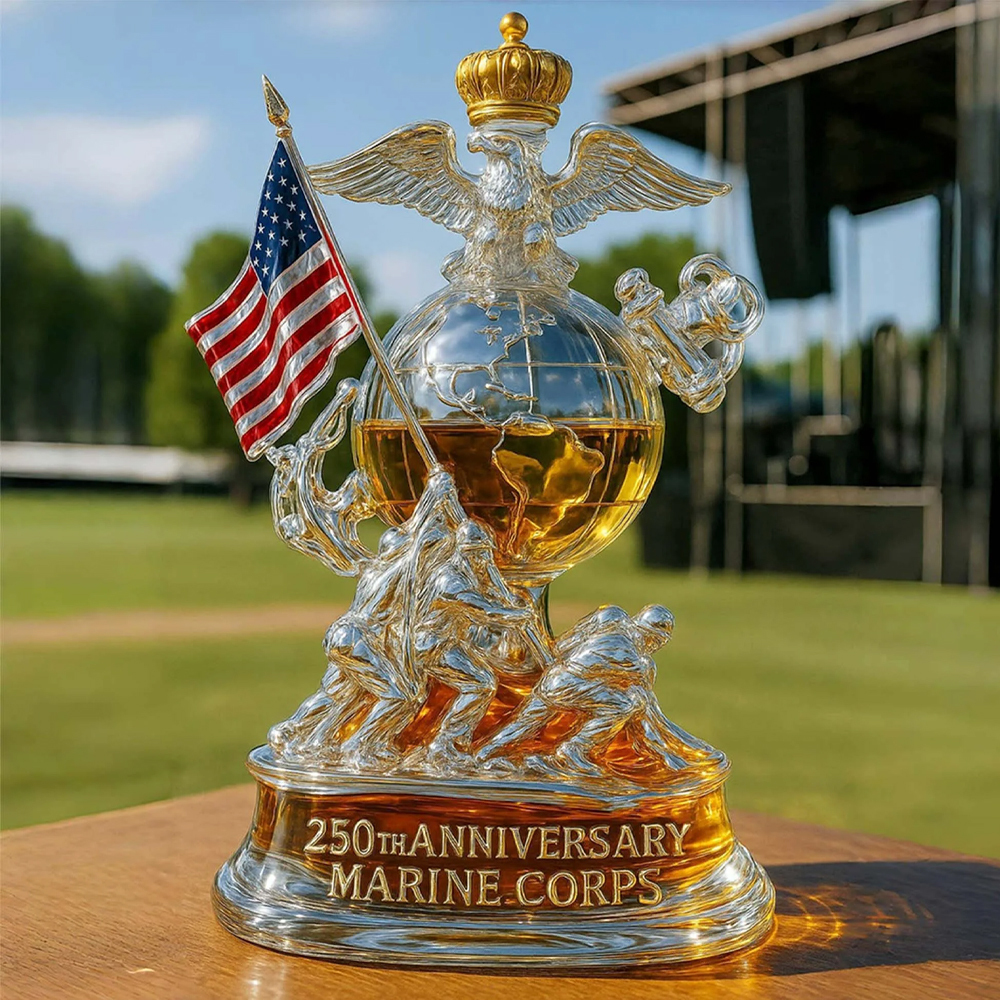 250th Anniversary Marine Corps Commemorative Whiskey Bottle-Storyflask