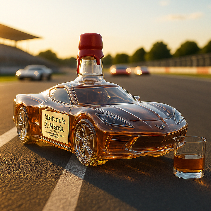 Chevrolet Corvette C8 Whiskey Bottle - Unique Automotive Design Glass Decanter