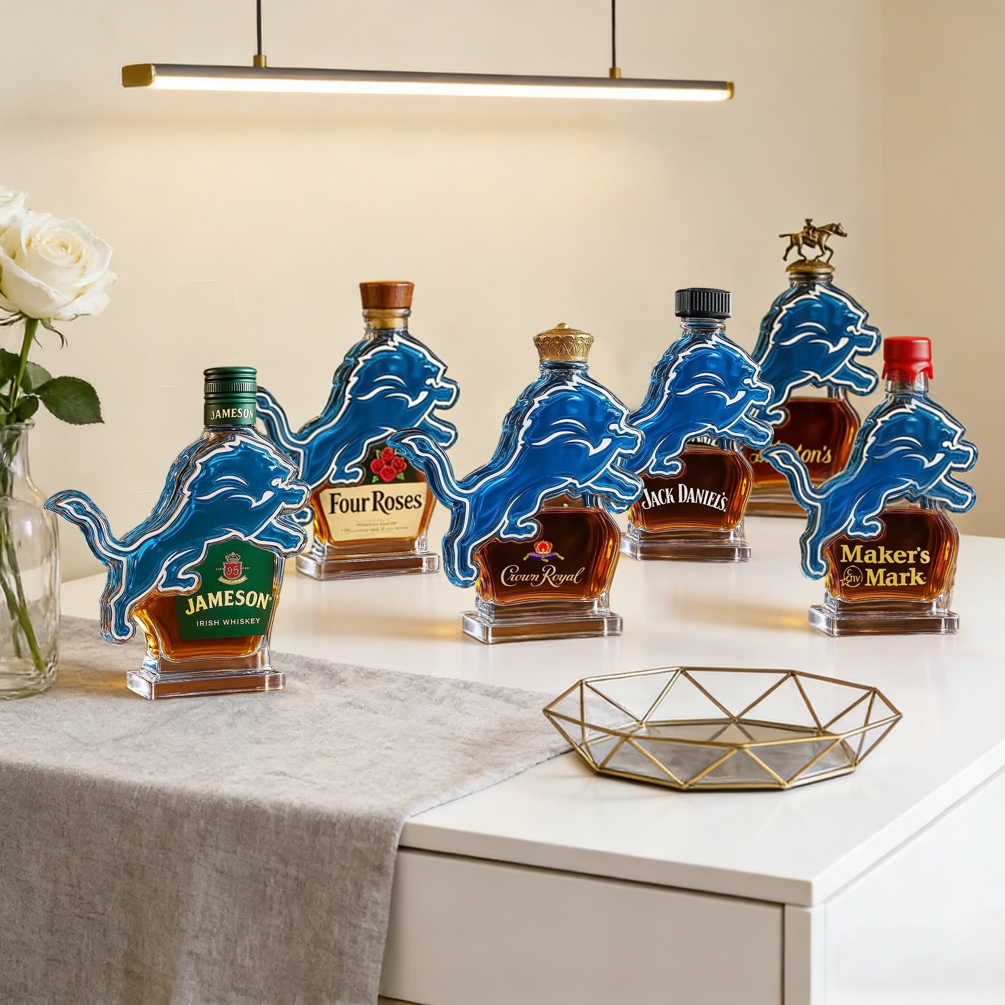 Detroit Lions Custom Whiskey Bottle - Combining Sporty Spirit with the Elegance of Whisky