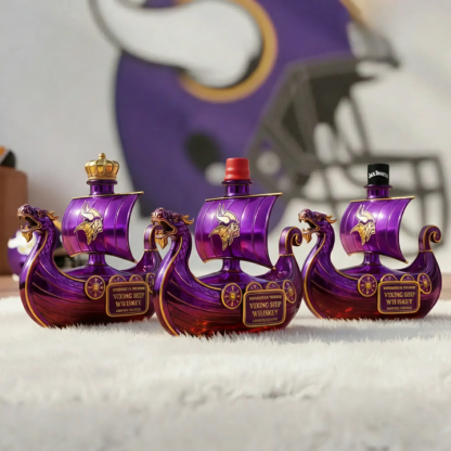 Minnesota Vikings Dragon‐head Ship Custom Whiskey Bottle - A Commanding Tribute to The Franchise’s Heritage