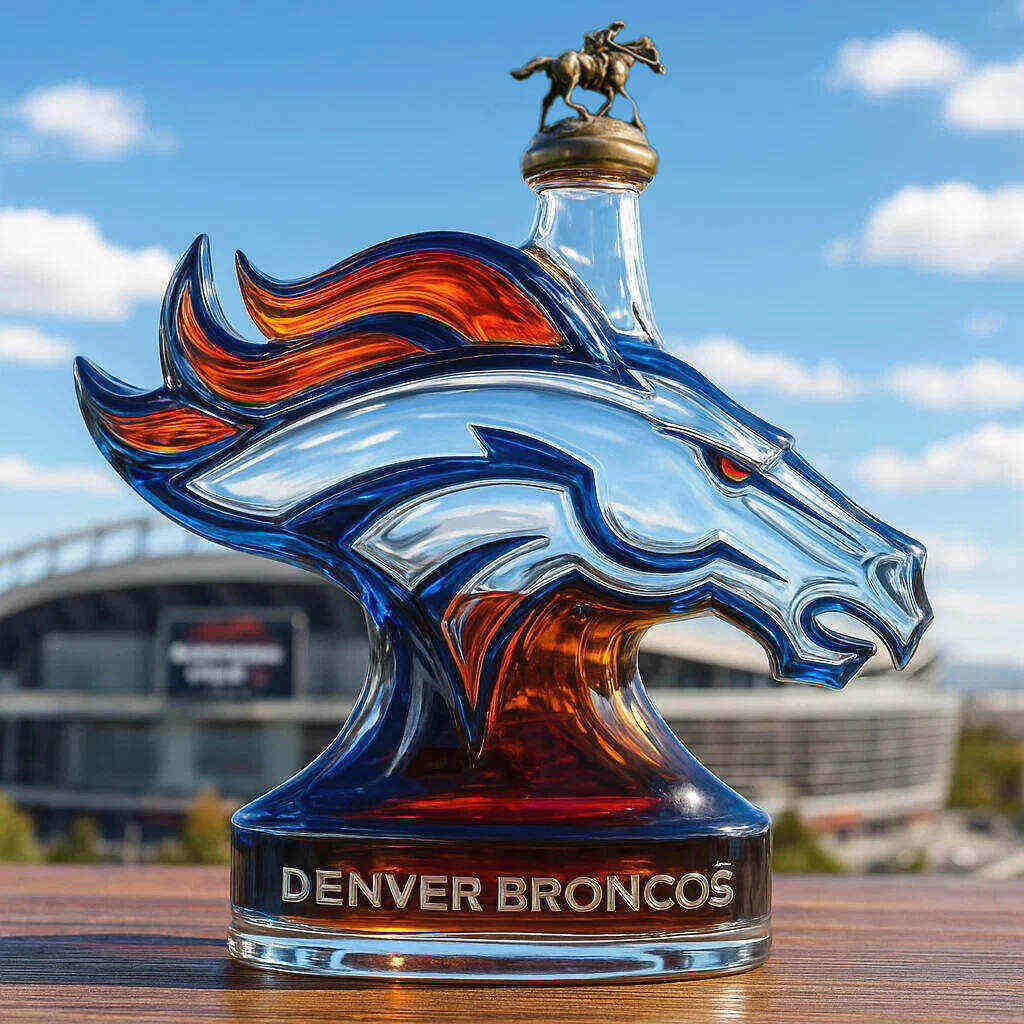 Denver Broncos whiskey bottle-Storyflask
