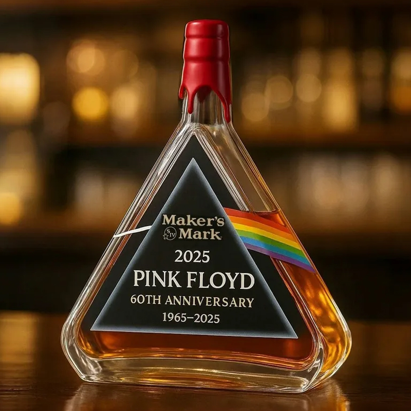 Pink & Floyds 60th DSOTM Whiskey Lead-Free Glass Bottle-Storyflask
