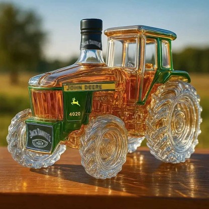 4020 Tractor🚜 Glass Whiskey Bottle-Storyflask