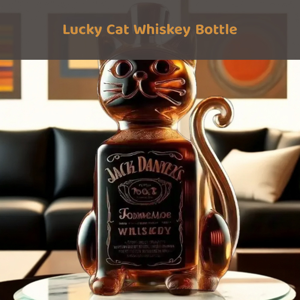 Lucky Cat Whiskey Bottle-Storyflask