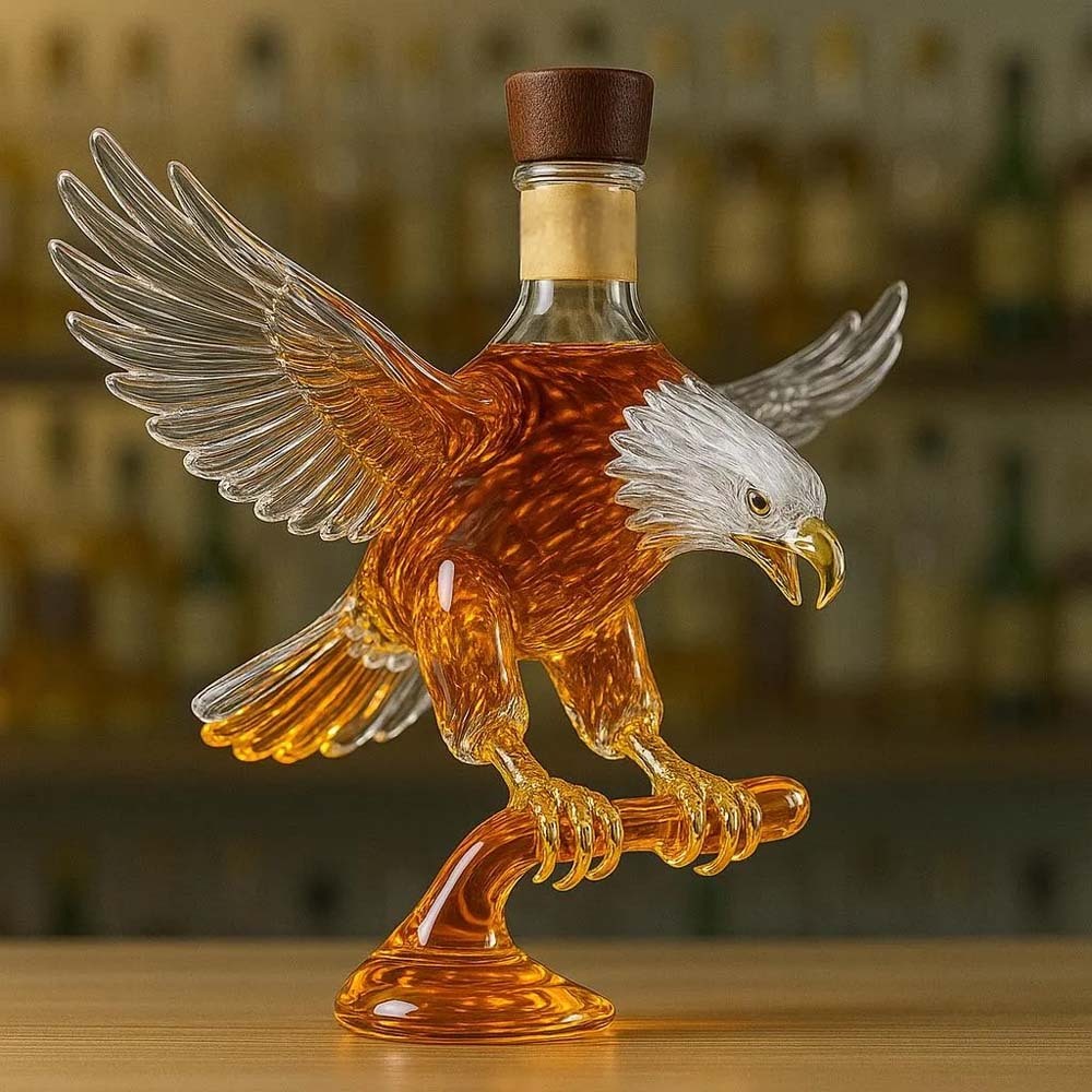 Bald Eagle Shape Glass Whiskey Bottle-Storyflask