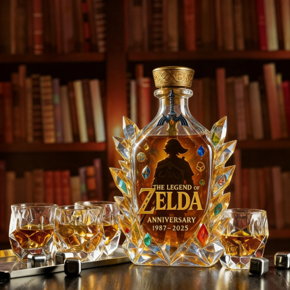 The Dazzling Legend Of Zelda 38th Anniversary 1987-2025 Whisky Bottle - A Masterpiece in Crystal & Spirit-Storyflask