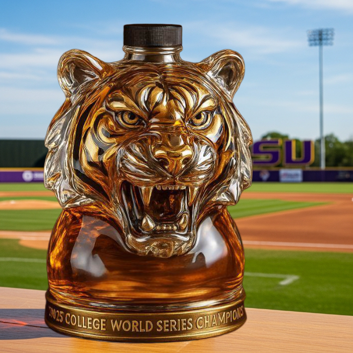 🥃🐯HOT LSU Tigers Champion Whiskey Bottle-Storyflask
