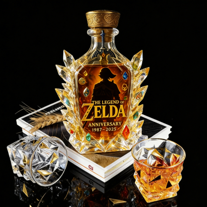 The Dazzling Legend Of Zelda 38th Anniversary 1987-2025 Whisky Bottle - A Masterpiece in Crystal & Spirit-Storyflask