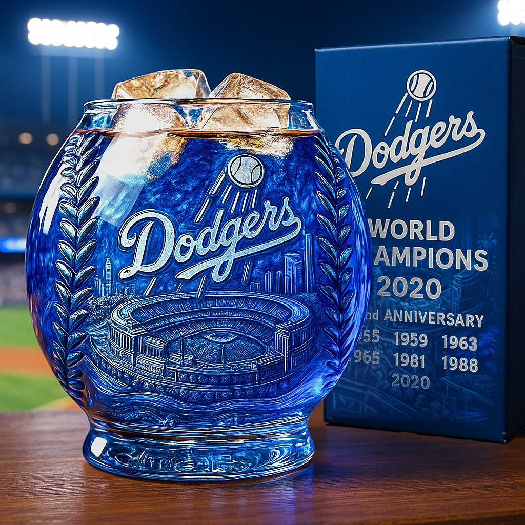 Los Angeles Dodgers World Champions Whiskey Glass-Storyflask