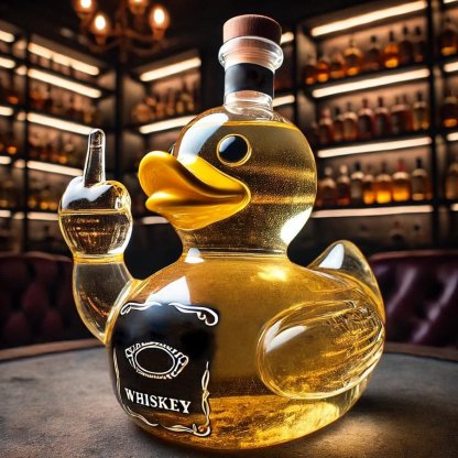 Funny Middle Finger Whiskey Duck Bottle-Storyflask