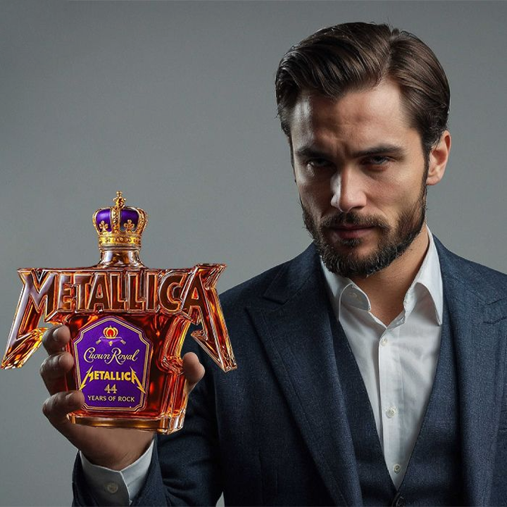 Metallica 44 Years Of Rock Crown Royal Whiskey Bottle-Storyflask