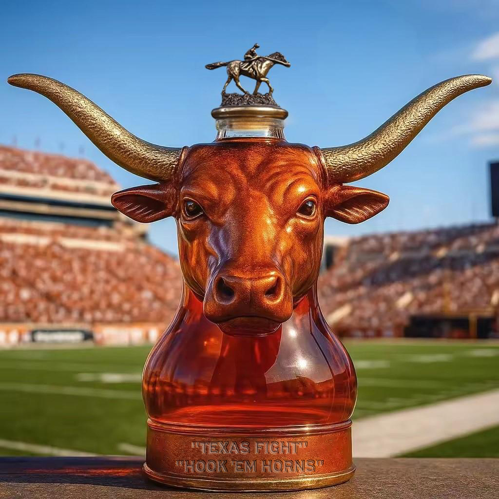🐂🏈Texas Longhorns football Whisky collector's bottle🤘-Storyflask