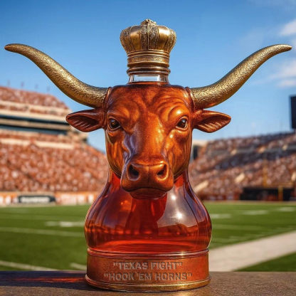 🐂🏈Texas Longhorns football Whisky collector's bottle🤘-Storyflask