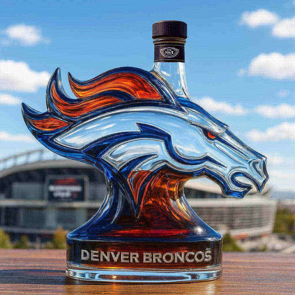 Denver Broncos whiskey bottle-Storyflask