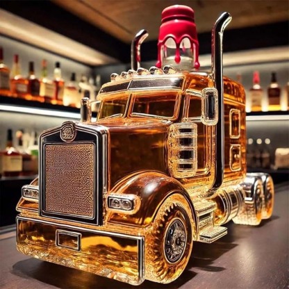 Truck Shape Glass Whiskey Bottle-Storyflask